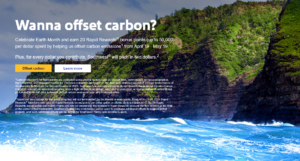 Screenshot of Southwest Carbon Offset promotion for Earth Day 2024