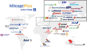 image showing all United MileagePlus partners on a map.
