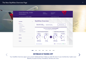 Delta SkyMiles dashboard
