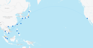 Screenshot of Starlux destinations on FlightConnections.com