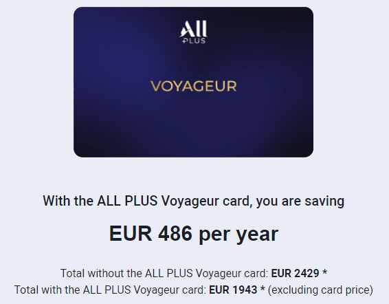 Accor ALL Plus Savings example screenshot from Voyageur plan