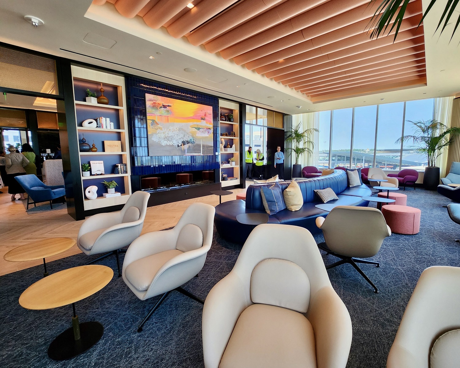 inside the Chase Sapphire Lounge in Boston