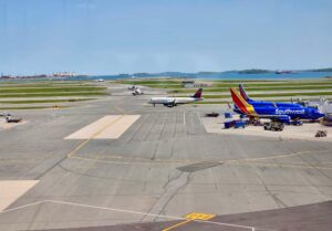 Boston airport runway view