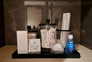 Chase Sapphire Lounge Boston shower room supplies