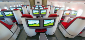 Ethiopian Airlines Business Class cabin, which you can book if you buy TAP Miles & Go miles