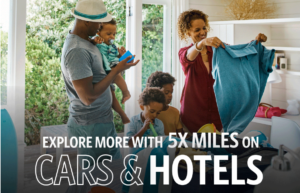 Delta 5x SkyMiles promotion banner for extra earnings on car rentals and hotels