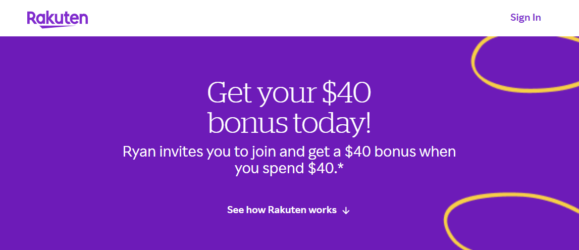 Rakuten Referral: New Members Get $40 or 4,000 Amex Points
