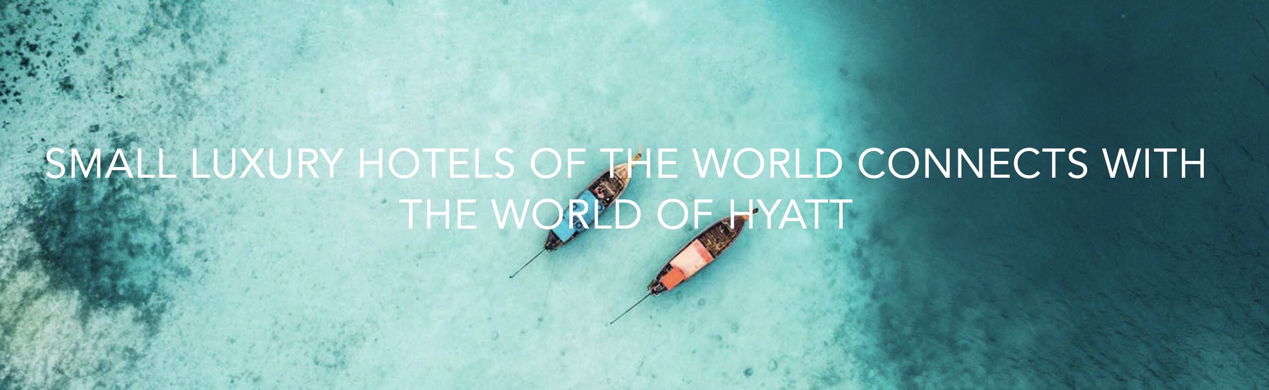 banner image highlighting the partnership between World of Hyatt and Small Luxury Hotels of the World