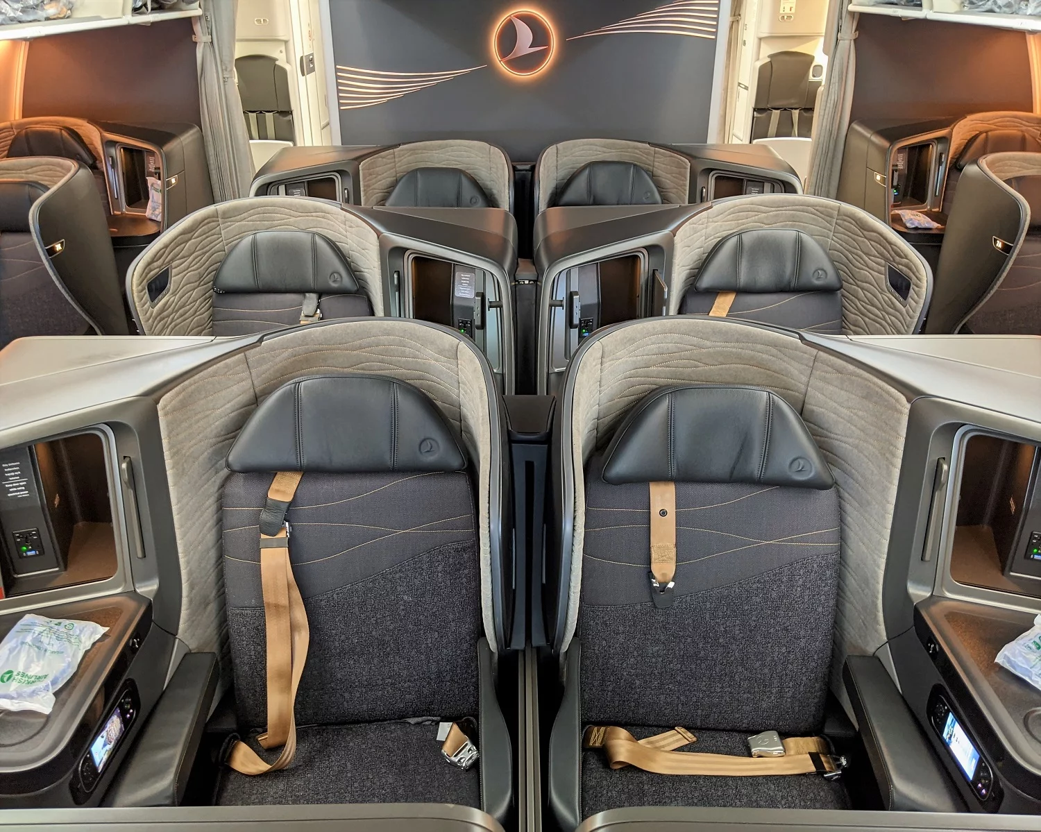 business class cabin on Turkish Airlines
