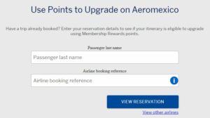 Booking Prompt to Begin Amex Upgrade with Points Process