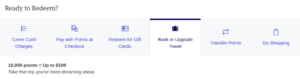 Amex Redemption Options screenshot