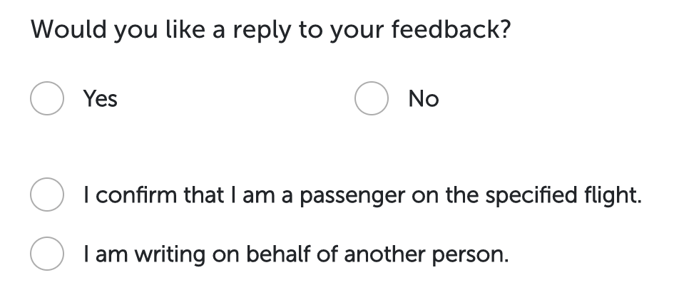 option for receiving a reply when submitting feedback to Turkish Airlines; you need to choose yes to enroll your child in the High Five Kids Club