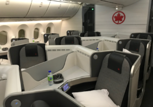 Inside Air Canada's business cabin