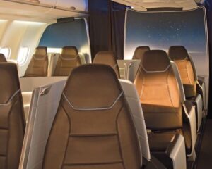 Hawaiian Airlines business class cabin