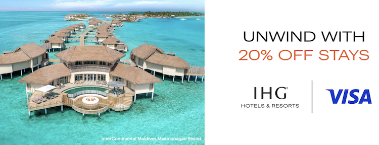 banner image for IHG promotion to save 20% when you pay with a Visa card in Asia-Pacific