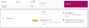 Iberia cost for Qsuite flight