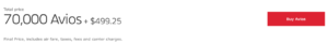 70,000 Avios + $499.25 when booking with Iberia