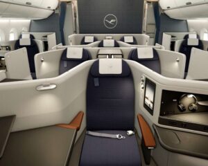Lufthansa business class cabin