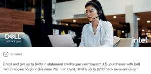 Amex Business Platinum Dell Credit Enrollment page