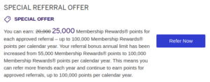 terms of Amex referral offer from my Business Gold crd