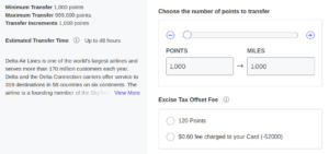 Amex Excise Tax Offset Fee payment page