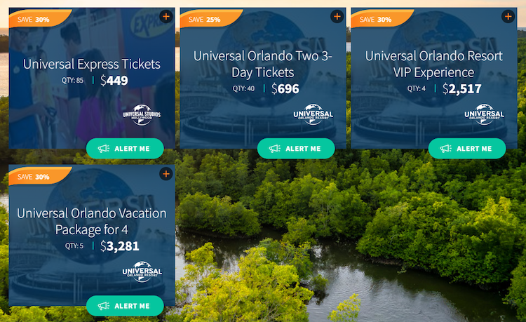 screenshot of U.S. Travel Daily Getaways offers for June 27, 2023