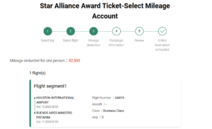 Example EVA Award on United to South America