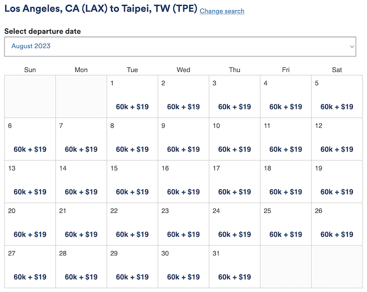 economy award availability LAX-TPE with Starlux in business class using Alaska miles