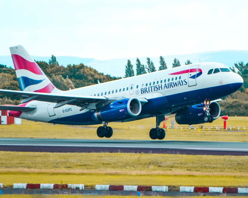 British Airways plane landing