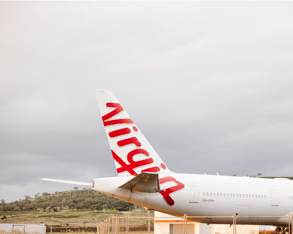 Virgin Australia plane's tail fin