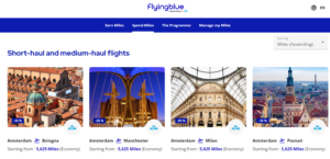 sample Flying Blue Promo Rewards for short-haul and medium-haul flights