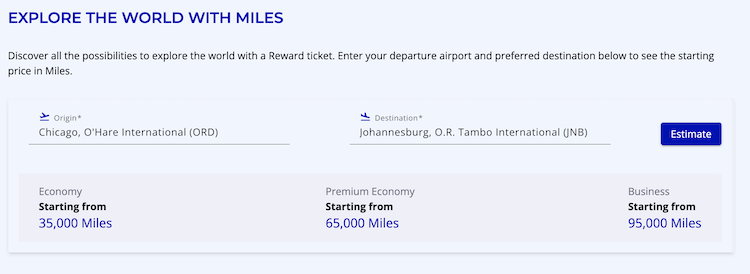 Flying Blue award calendar for Chicago to Johannesburg; it should be possible to add stopovers on this itinerary even if flying with partner airlines