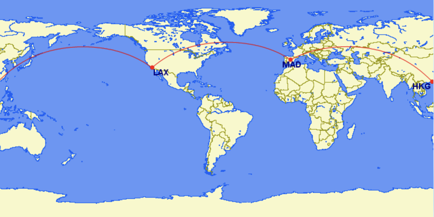 GCmap around the world, which is an Asia Miles sweet spot you should book before the devaluation coming in October
