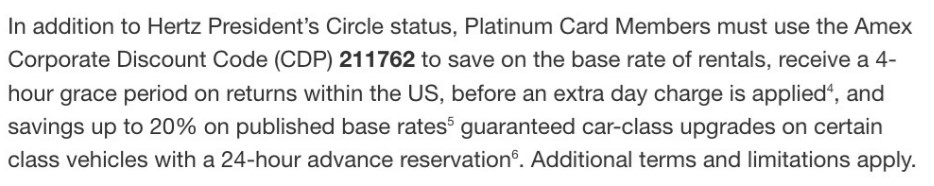 Amex and Hertz Corporate Benefits