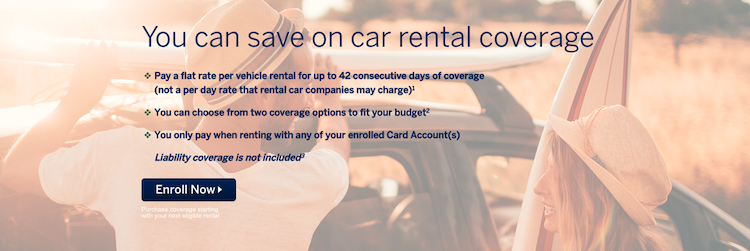 Amex rental car insurance page