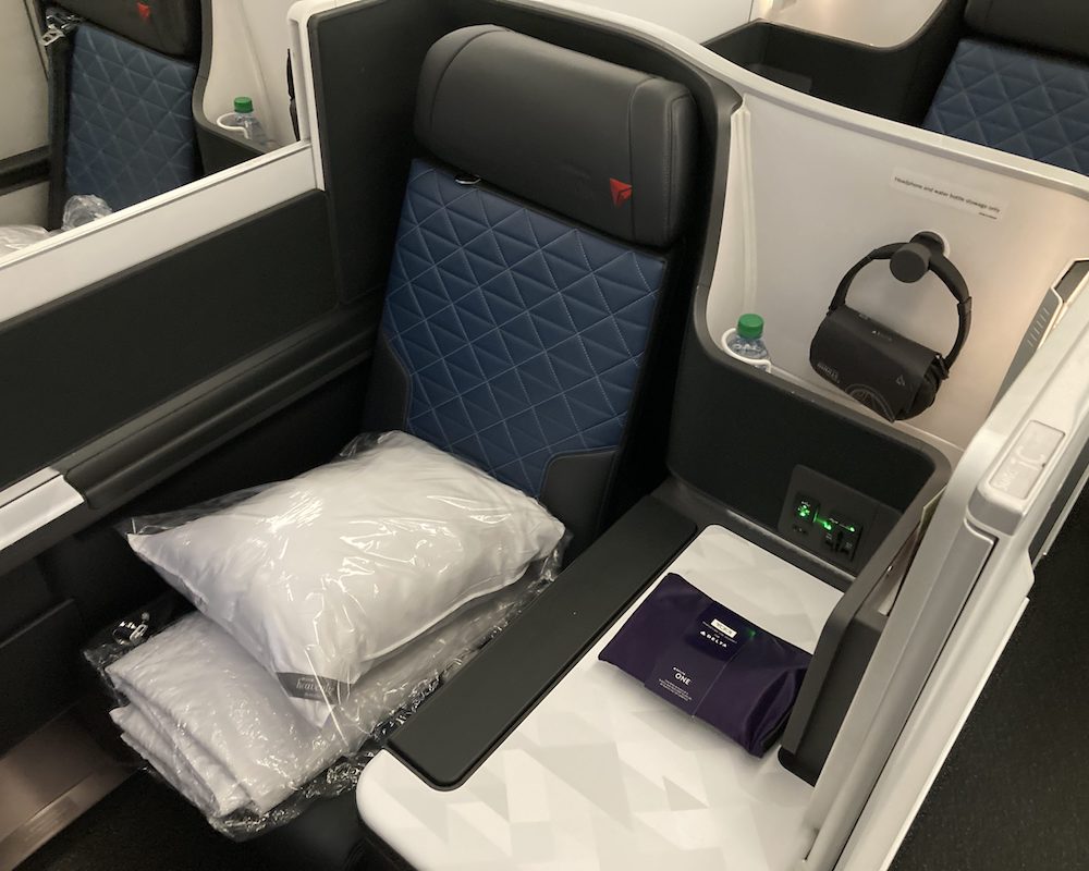 Lie-flat business class seat on Delta One Suites A330-900neo