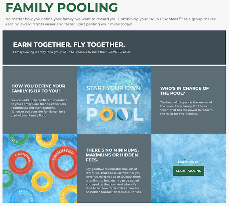 Frontier family pooling page screenshot