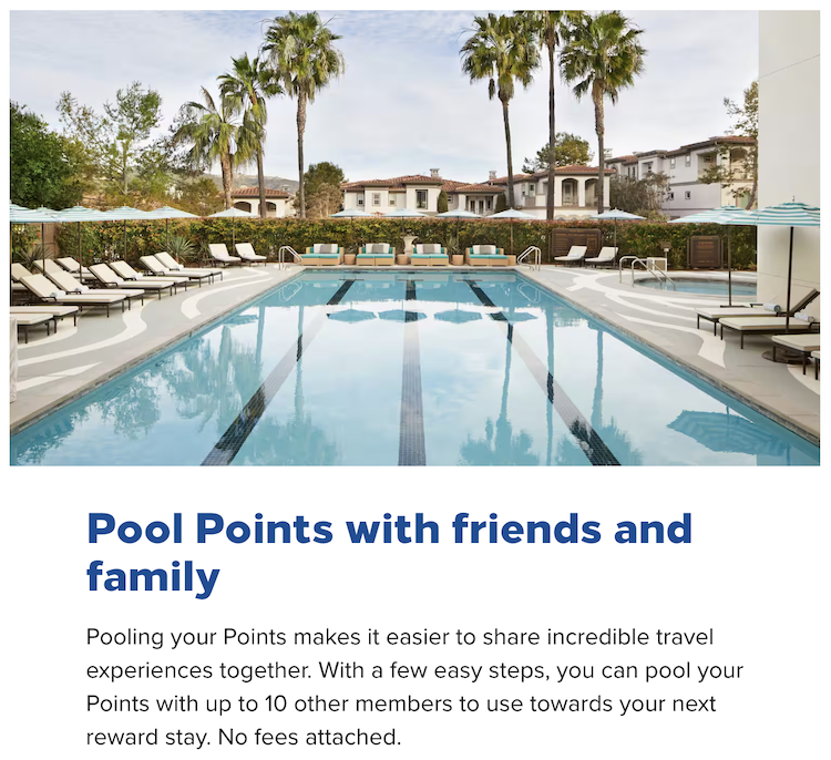Hilton Honors page for pooling points with others