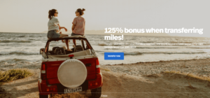Screenshot showing LifeMiles 125% bonus for transferring points between accounts