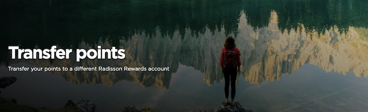 screenshot of Radisson Rewards points sharing page