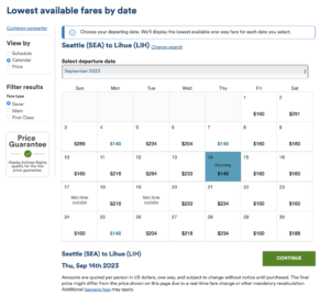 Seattle to Kauai - Alaska Airlines Cash Fare flash Sale
