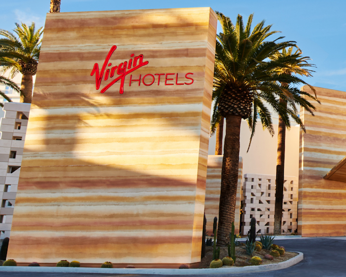 the front of the Virgin Hotels Las Vegas location