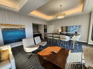inside a large hotel room