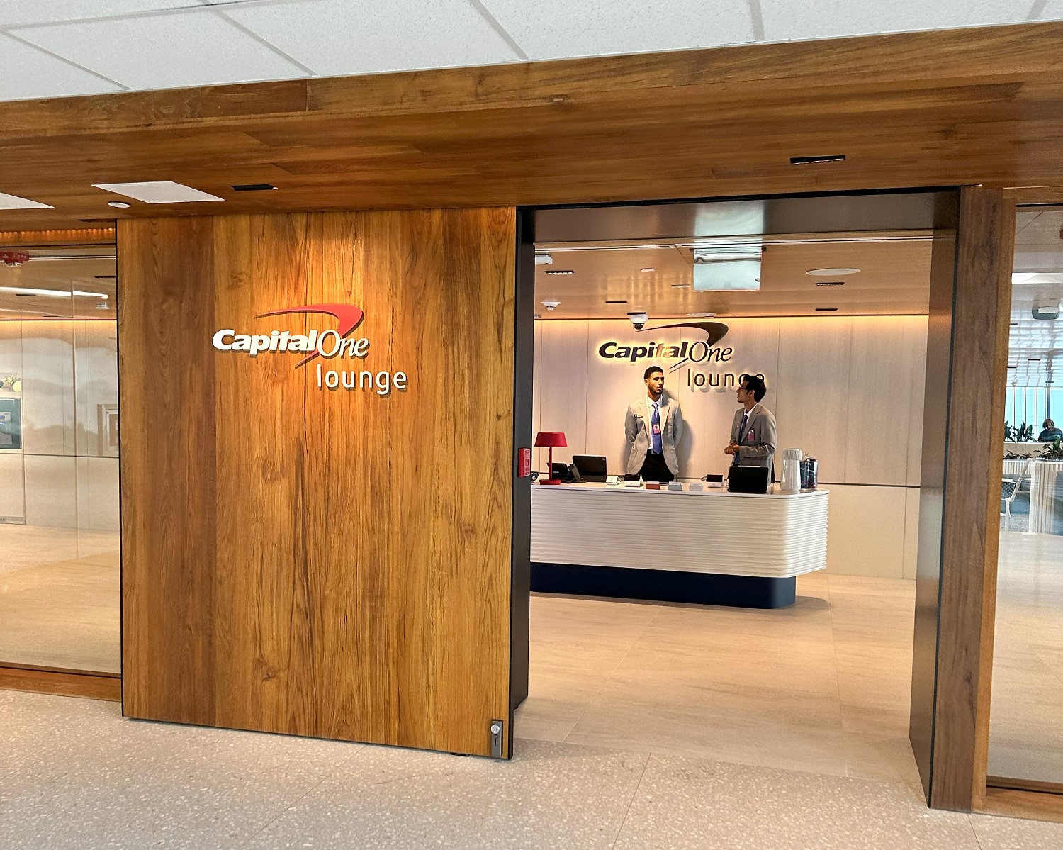 Front entrance to the IAD Capital One Lounge