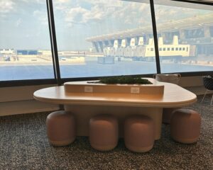 Image of playful table in Capital One Lounge IAD