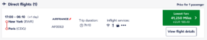 EWR-CDG reward promo
