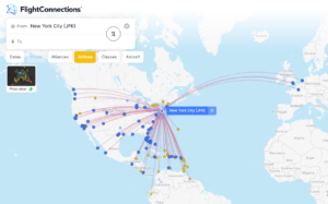 Image of JetBlue's route map from JFK