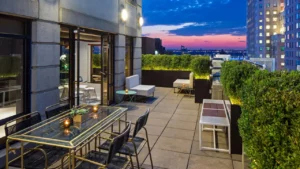 Balcony courtyard at The Time New York.