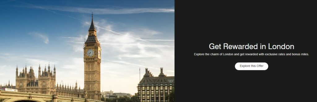 MileagePlus Marriott Promotion banner for stays in London