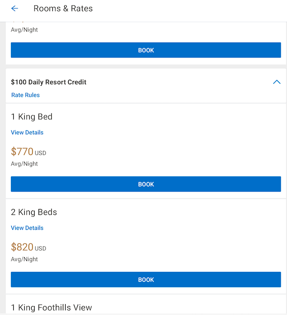 Park Hyatt Aviara cash rates with package deals